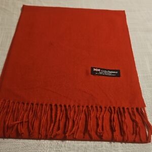 Elegant Red Cashmere Scarf Size 72x12 Brand New